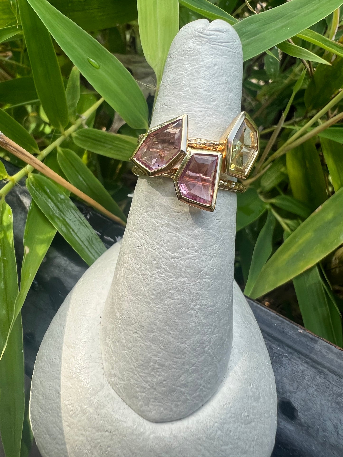 Geometric Light Pink Sapphire Ring