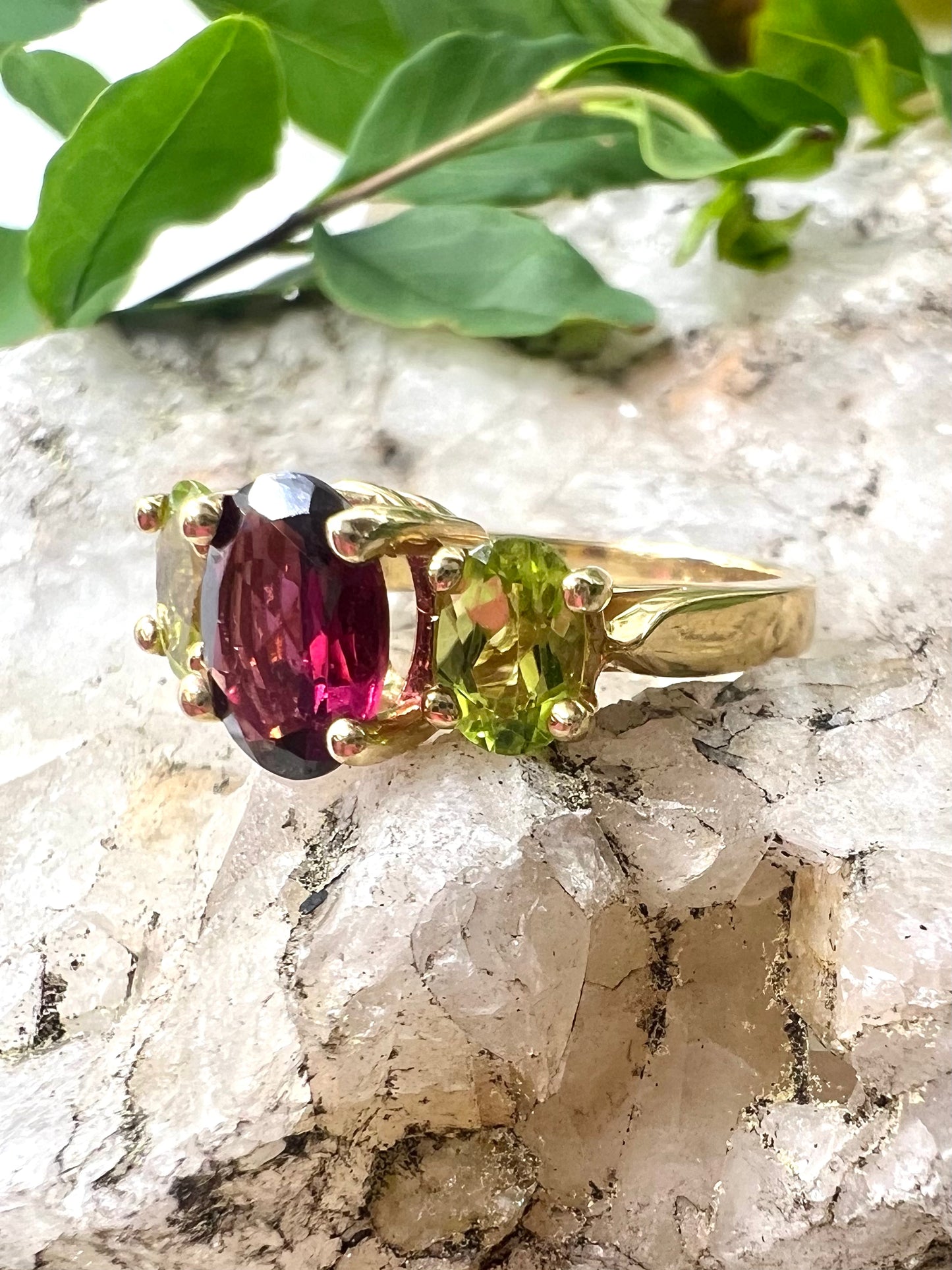 Garnet Peridot Ring