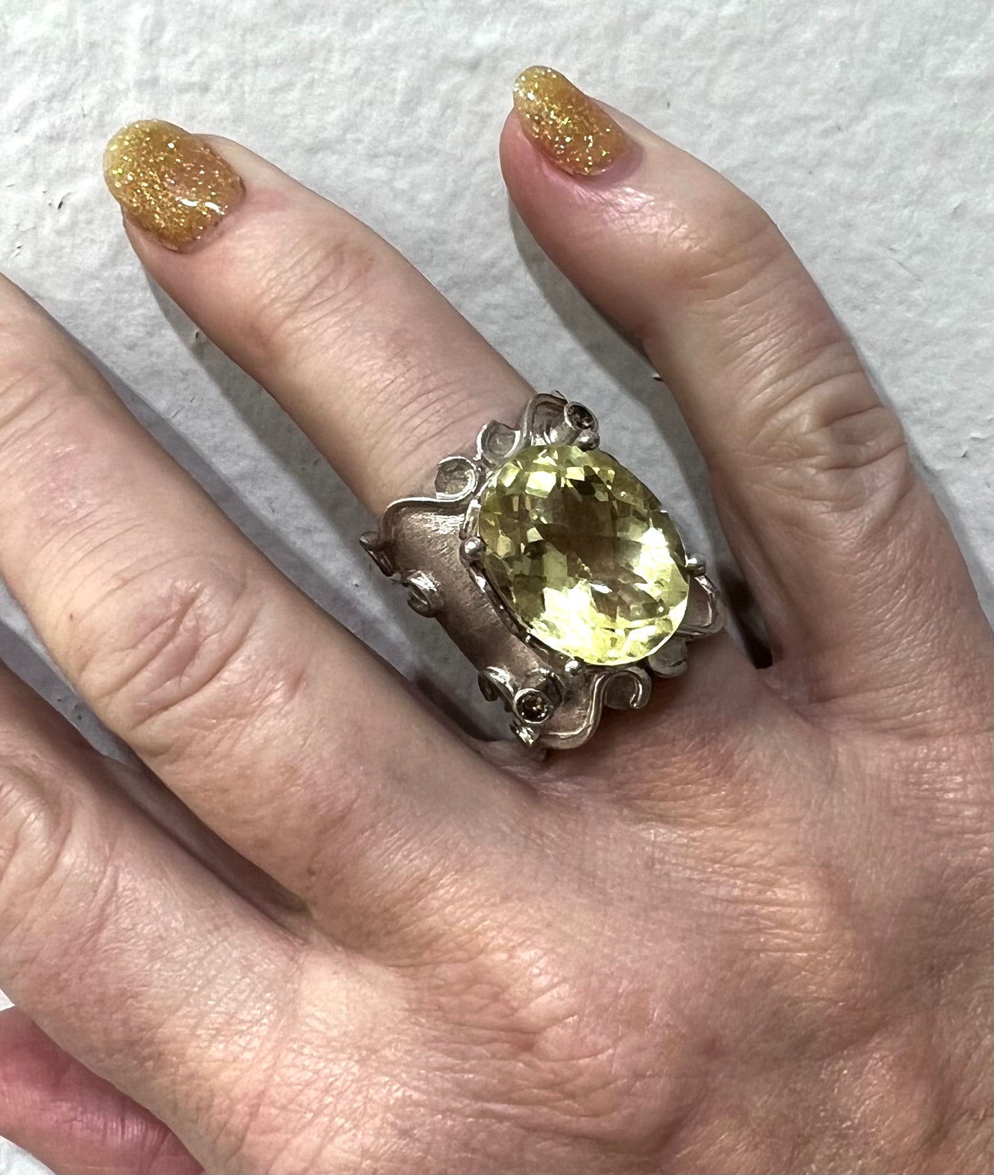 Lime Quartz Ring