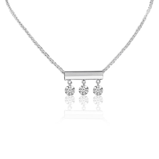 Brevani Triple Diamond Bar Necklace
