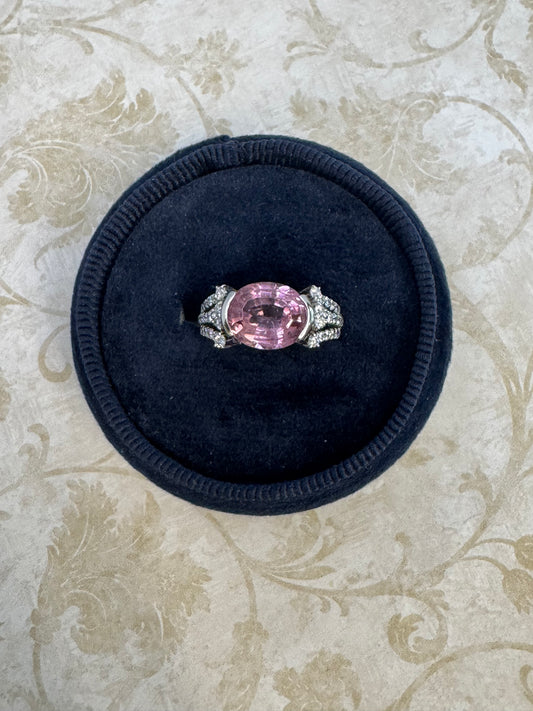 Pink Tourmaline Diamond Ring