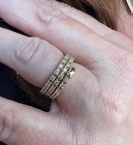 1 Carat Diamond Yellow Gold Flexible Ring