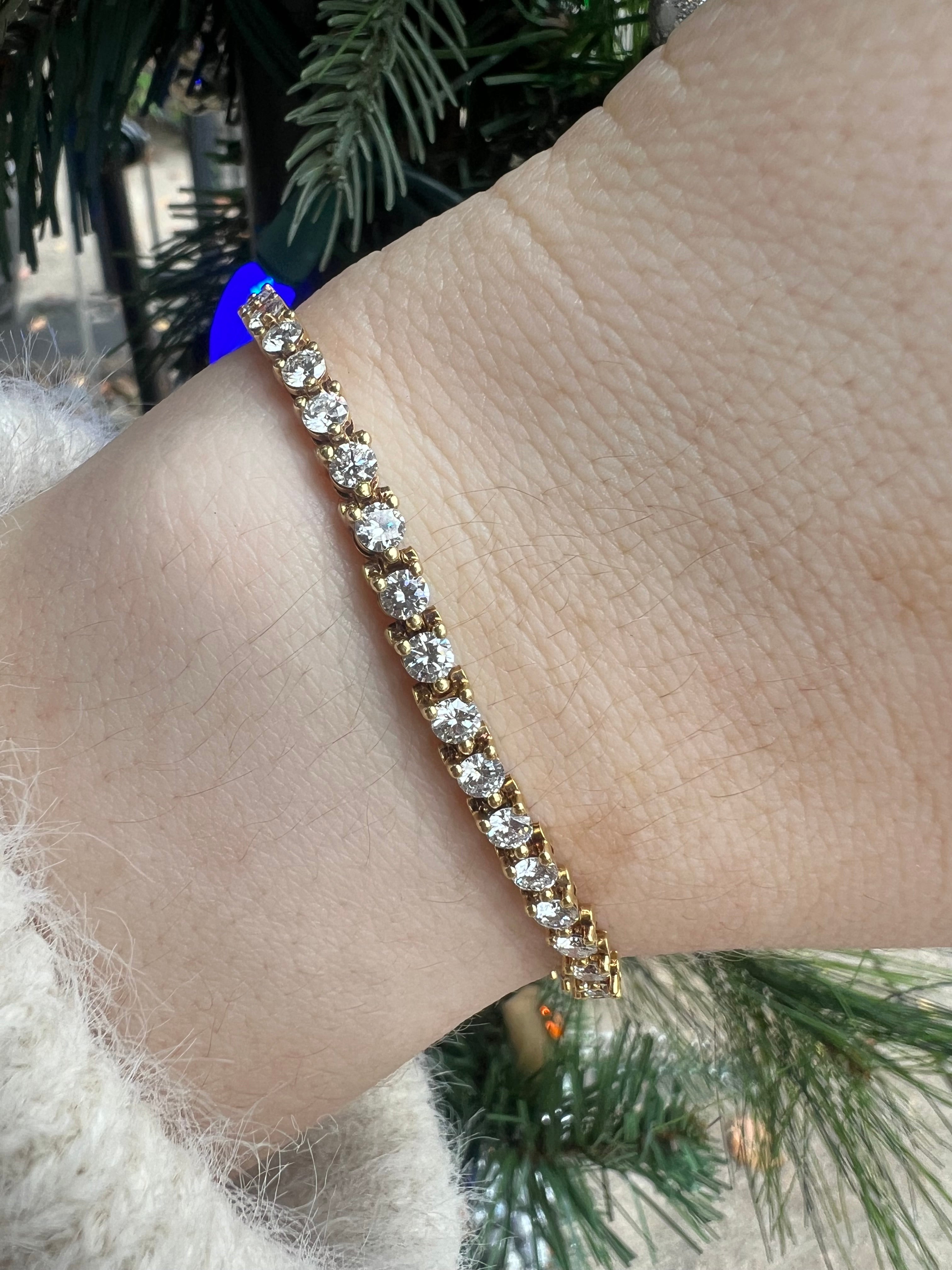 4 Carat 18k White Gold Natural Diamond Camellia Tennis Bracelet Very Shiny  Quality Assurance Birthday Giftrthday Gift - Bracelets - AliExpress