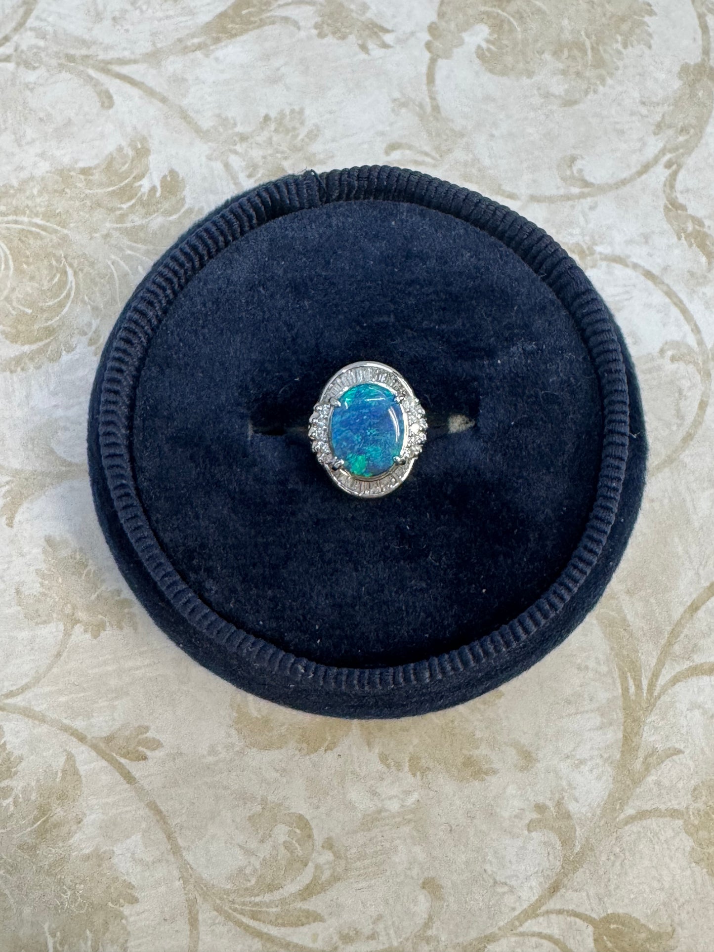 Australian Black Opal Ring
