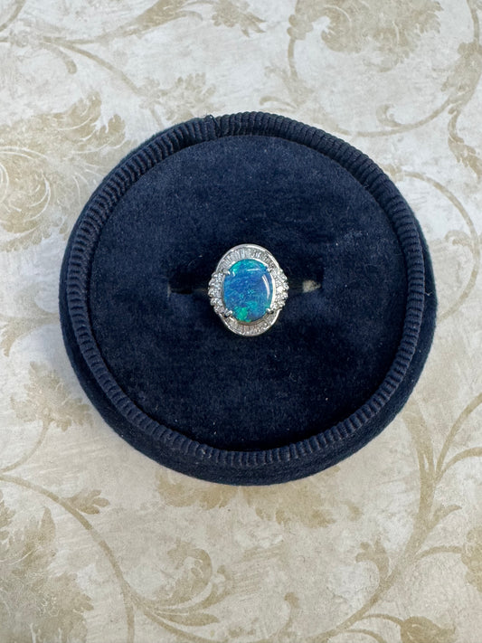 Australian Black Opal Ring