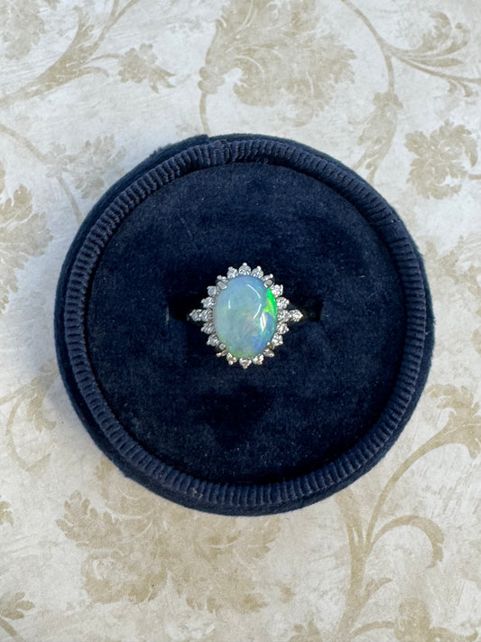 Australian Black Opal Ring