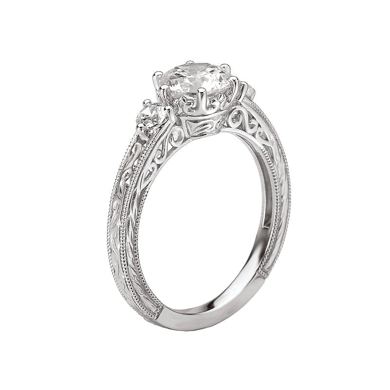 Romance Accented Round 3-Stone Ring