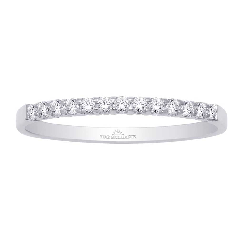 14K White Gold 1/6 Ct.Tw. Diamond Ladies Machine Band