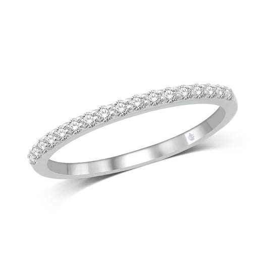 14K White Gold 1/5 Ct.Tw.Diamond Wedding Band