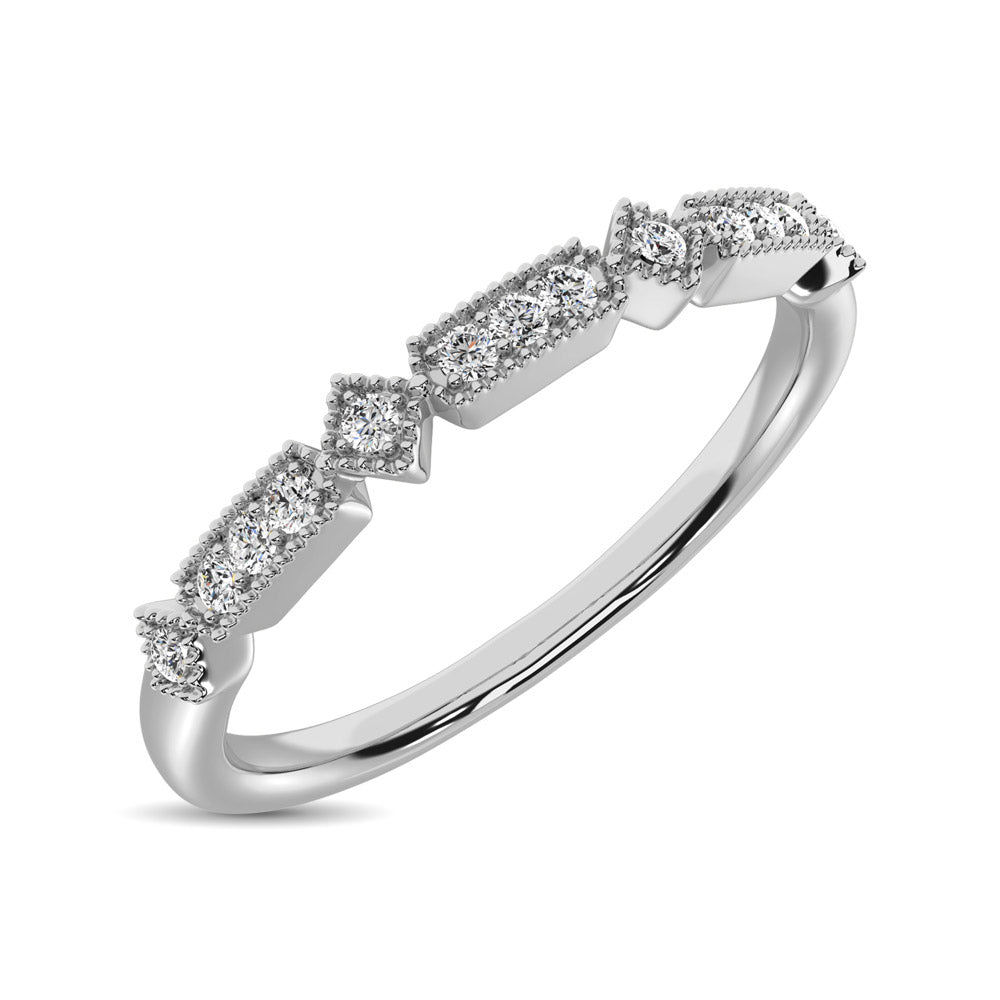 14K White Gold 1/20 Ct.Tw.Diamond Stackable Band