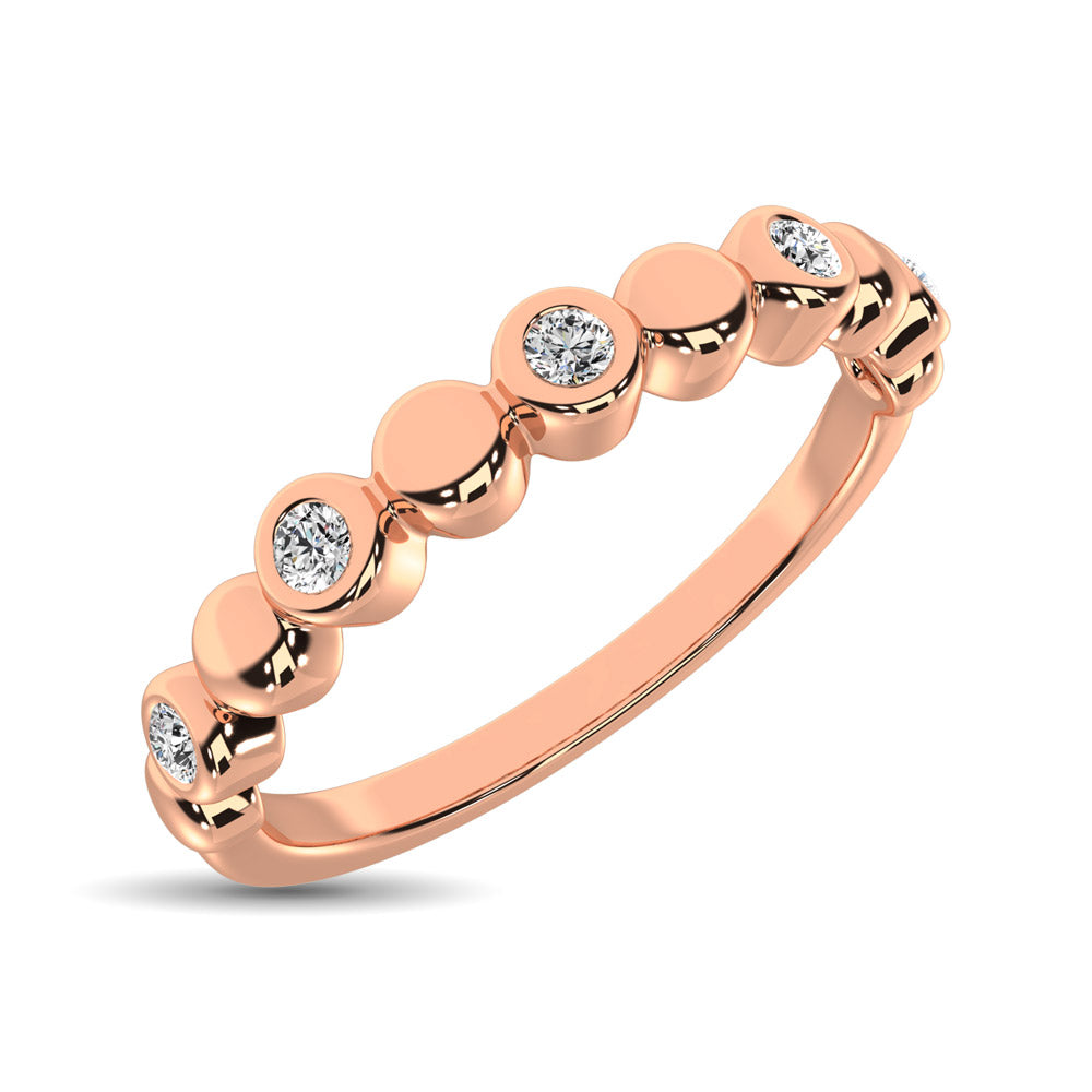 14K Rose Gold 1/20 Ct.Tw.Diamond Stackable Band