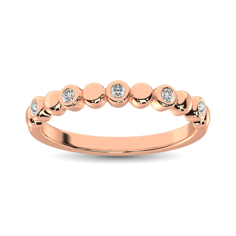 14K Rose Gold 1/20 Ct.Tw.Diamond Stackable Band