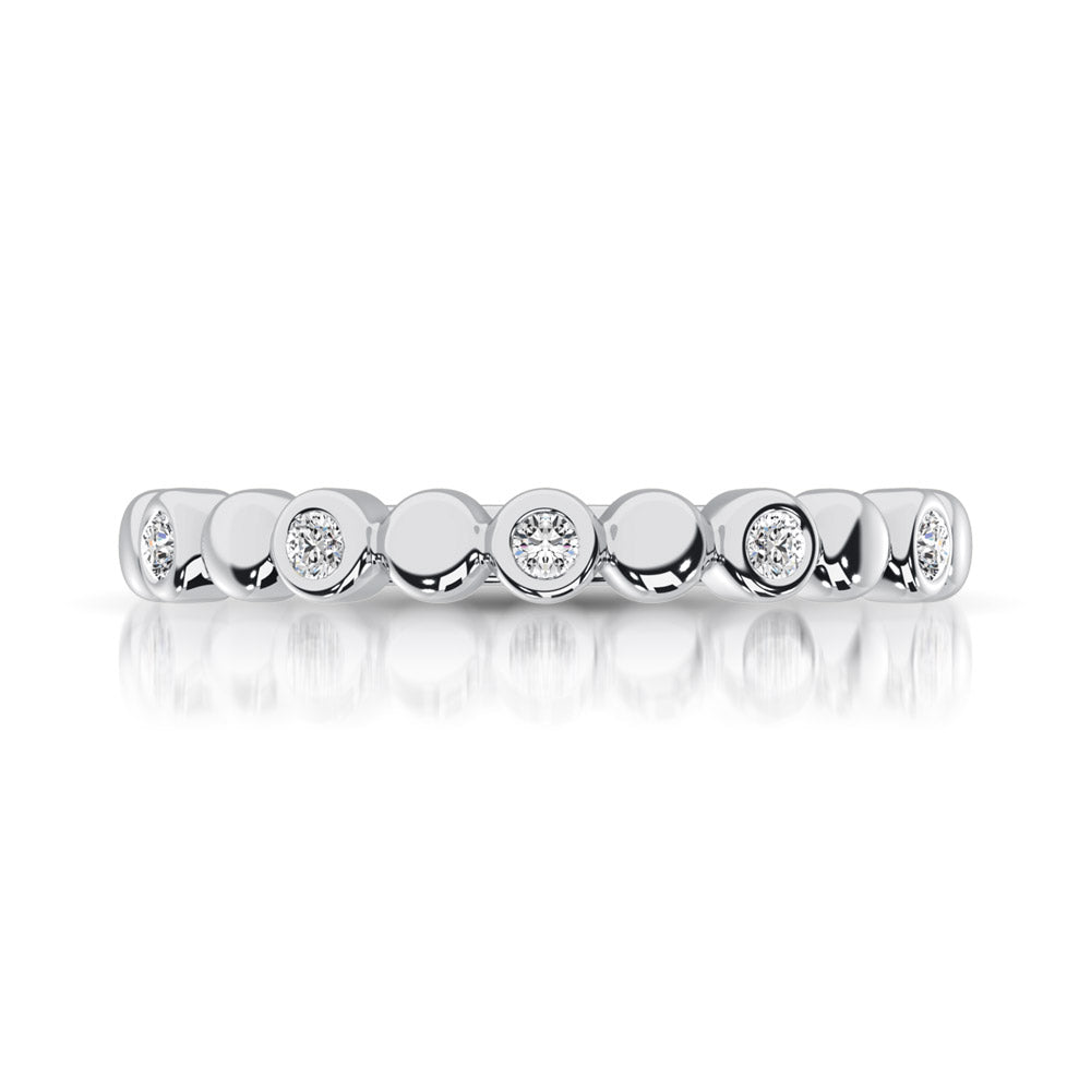 14K White Gold 1/20 Ct.Tw.Diamond Stackable Band