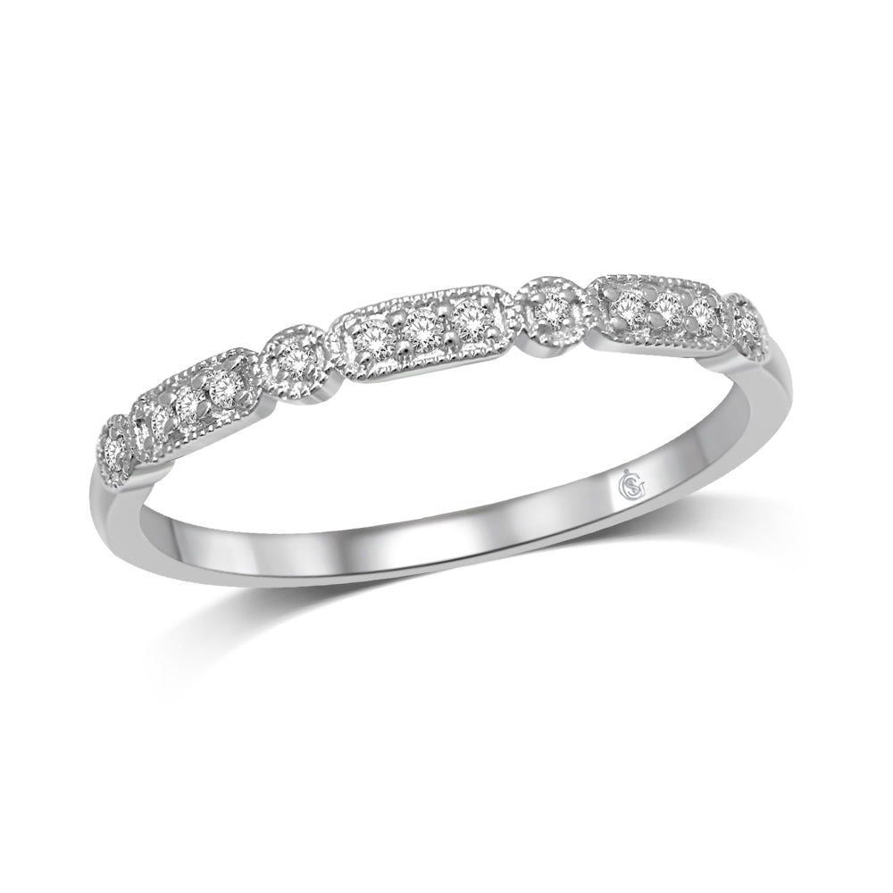 14K White Gold 1/20 Ct.Tw. Diamond Stackable Band