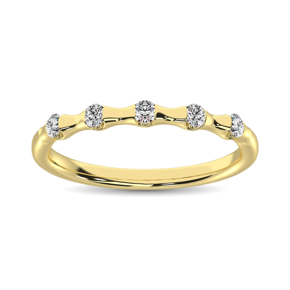 14K Yellow Gold 1/8 Ct.Tw. Diamond Stackable Band