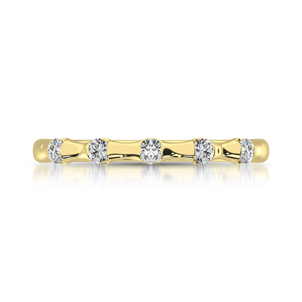 14K Yellow Gold 1/8 Ct.Tw. Diamond Stackable Band