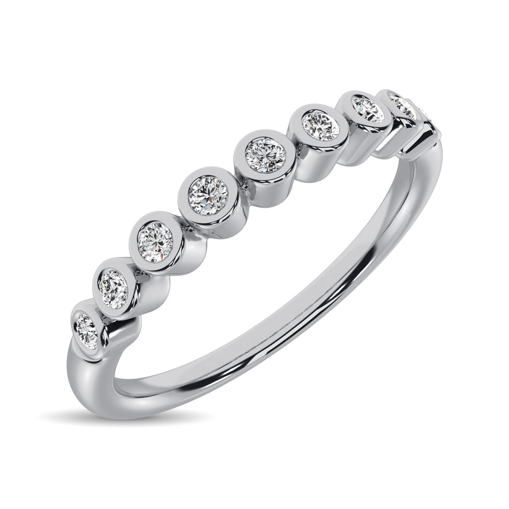 14K White Gold 1/10 Ct.Tw.Diamond Stackable Band