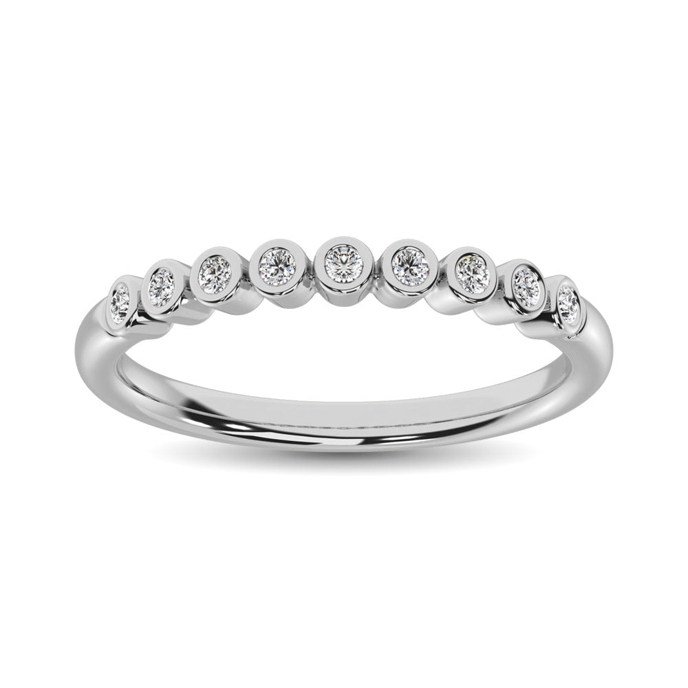 14K White Gold 1/10 Ct.Tw.Diamond Stackable Band