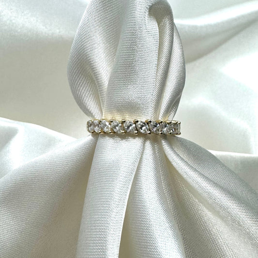 Marquise Diamond Shared Prong Yellow Gold Anniversary Band