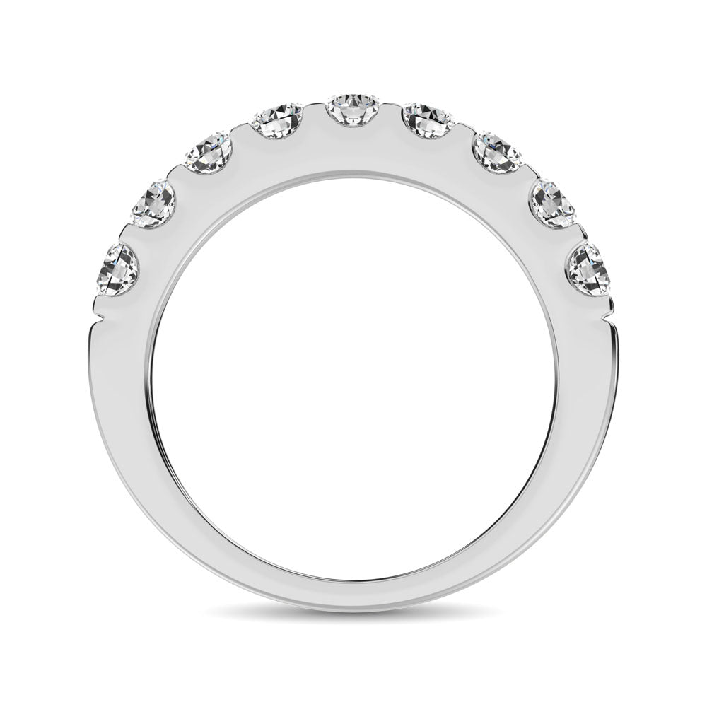 14K White Gold Diamond 1/4 Ct.Tw. 9 Stone Anniversary Band