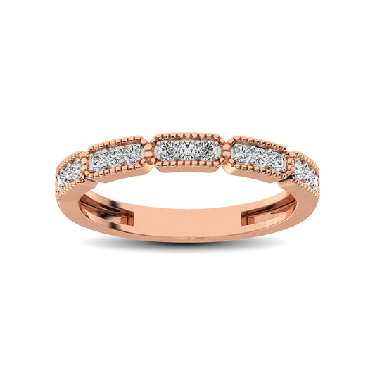 14K Rose Gold 1/5 Ctw Diamond Band