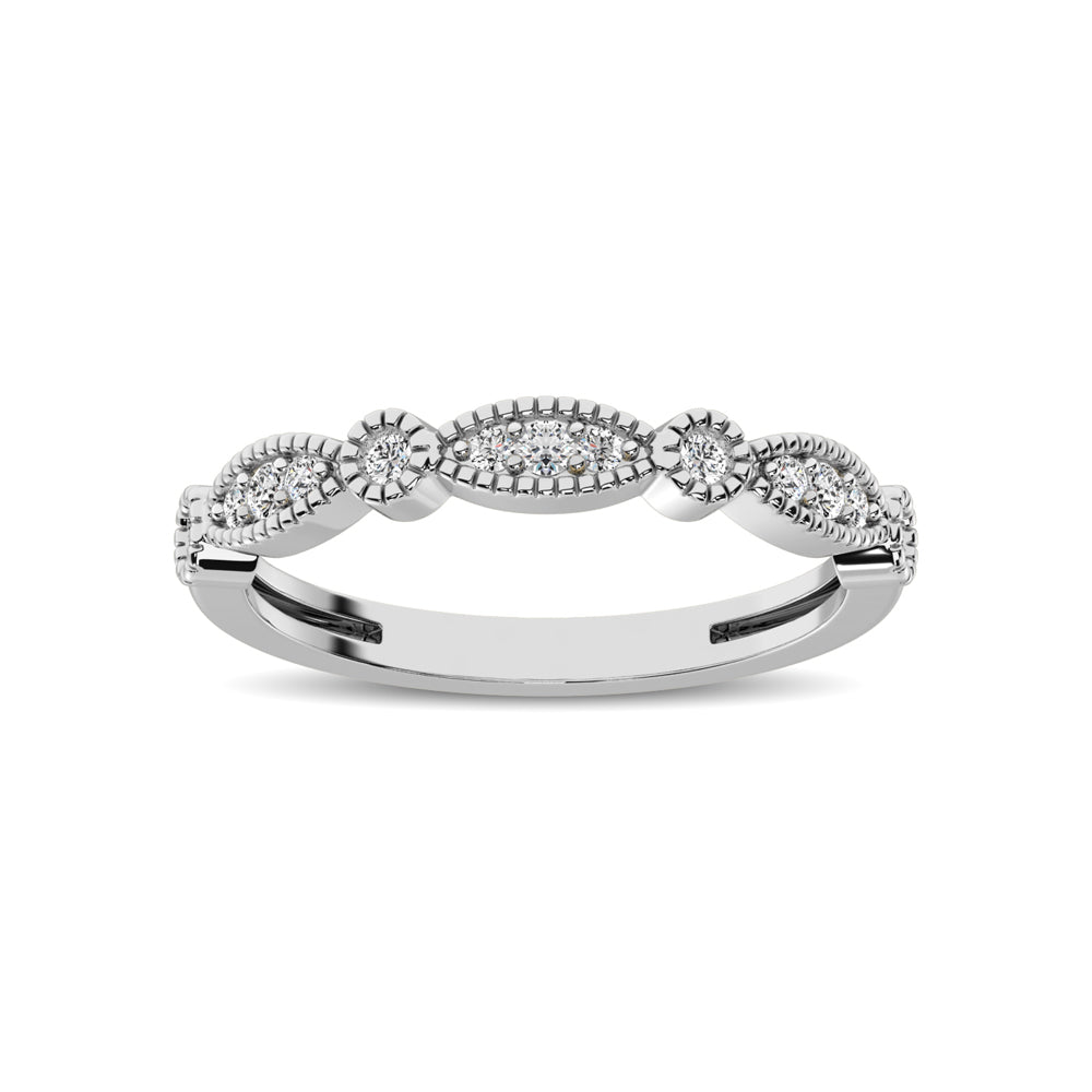 14K White Gold 1/5 Ctw Diamond Band