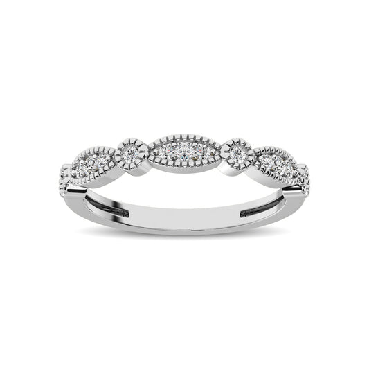 14K White Gold 1/5 Ctw Diamond Band