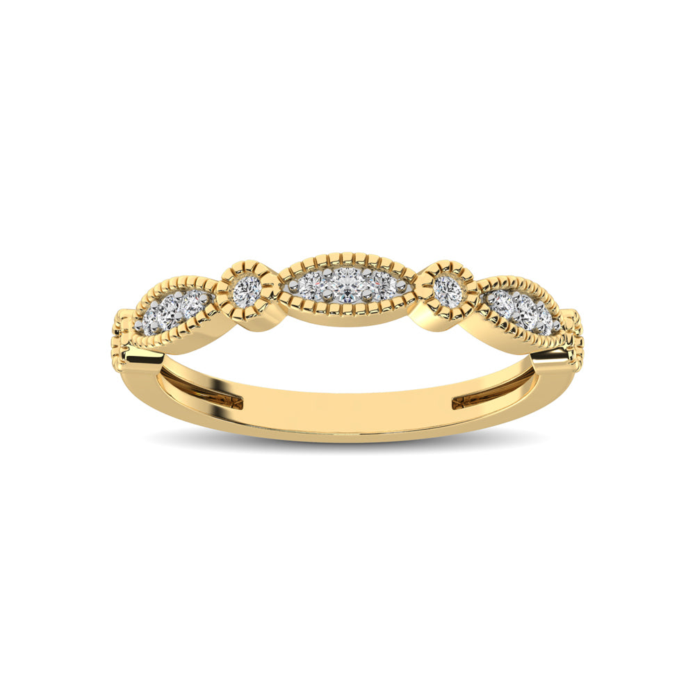 14K Yellow Gold 1/5 Ctw Diamond Band