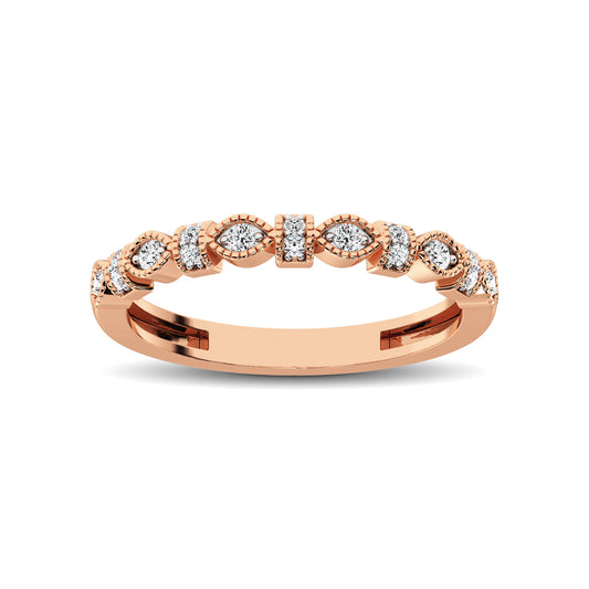 14K Rose Gold Marquise Frame 1/6 Ctw Diamond Band