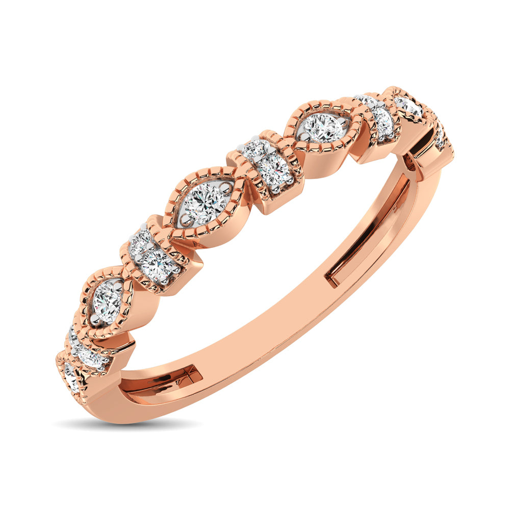 14K Rose Gold Marquise Frame 1/6 Ctw Diamond Band