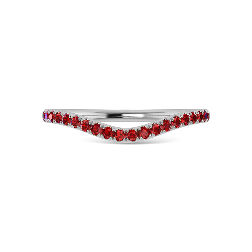 14K White Gold Ruby 1/5 Ct.Tw. Curve Band