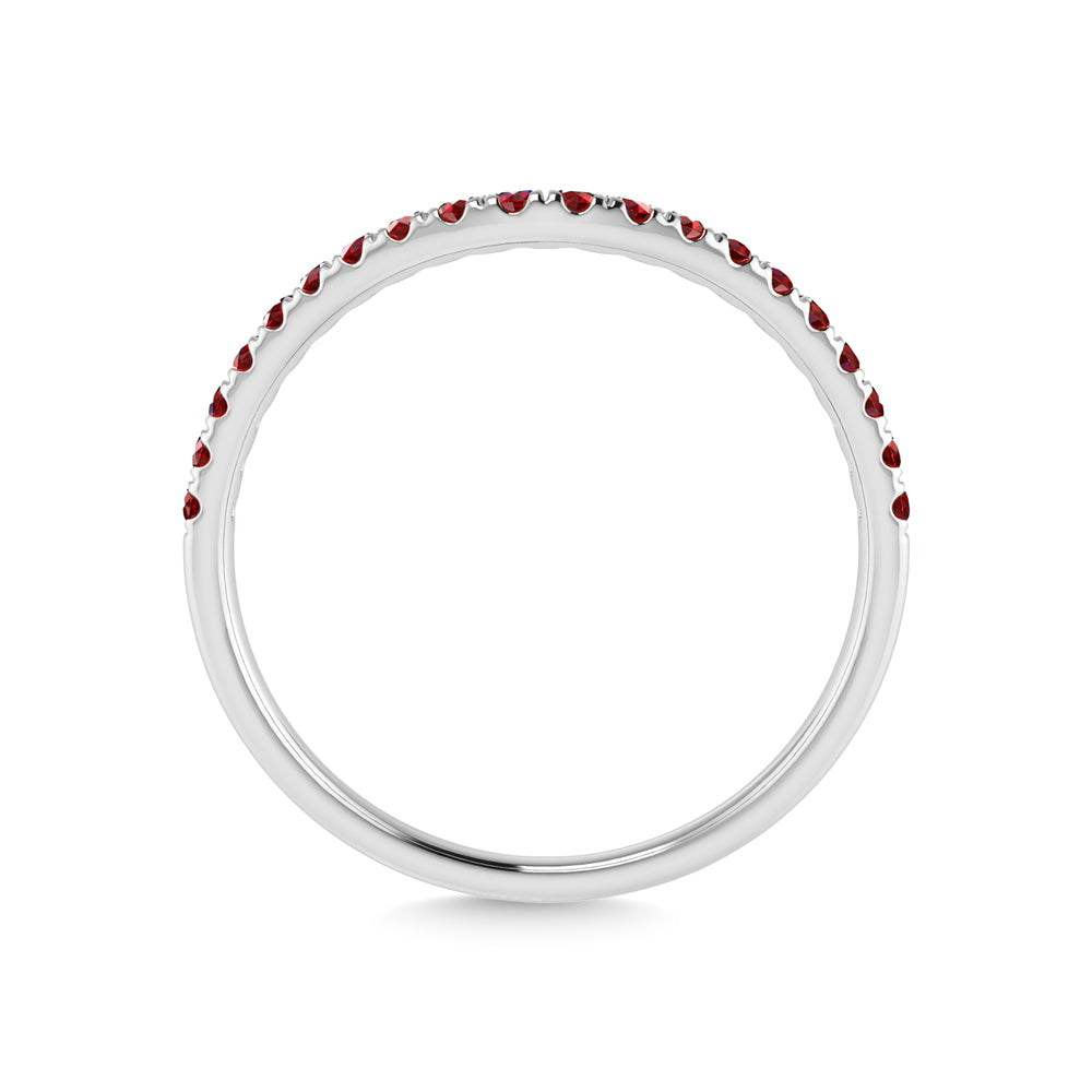 14K White Gold Ruby 1/5 Ct.Tw. Curve Band