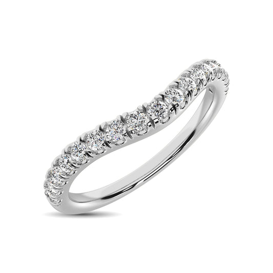 14K White Gold 1/3 Ct.Tw. Diamond Curve Band