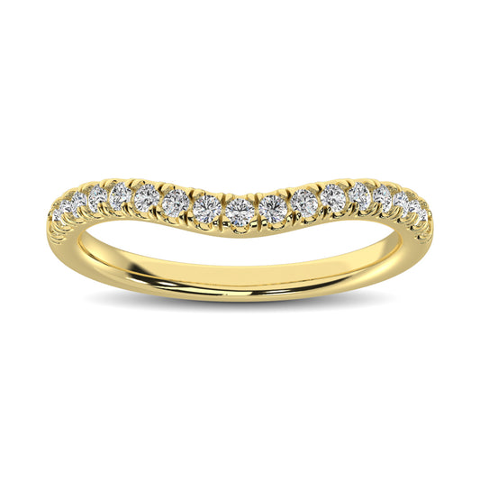 14K Yellow Gold 1/3 Ct.Tw. Diamond Curve Band