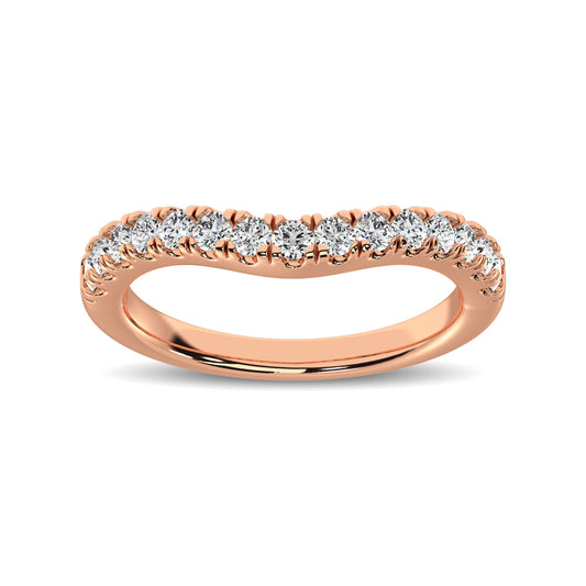 14K Rose Gold 1/2 Ct.Tw. Diamond Curve Band