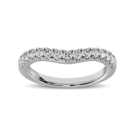 14K White Gold 1/2 Ct.Tw. Diamond Curve Band