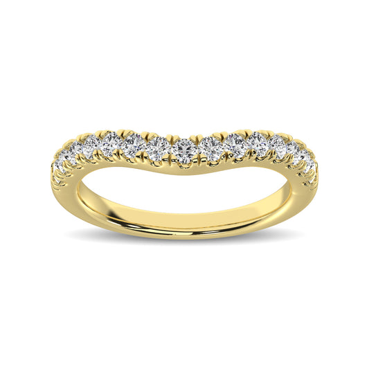 14K Yellow Gold 1/2 Ct.Tw. Diamond Curve Band