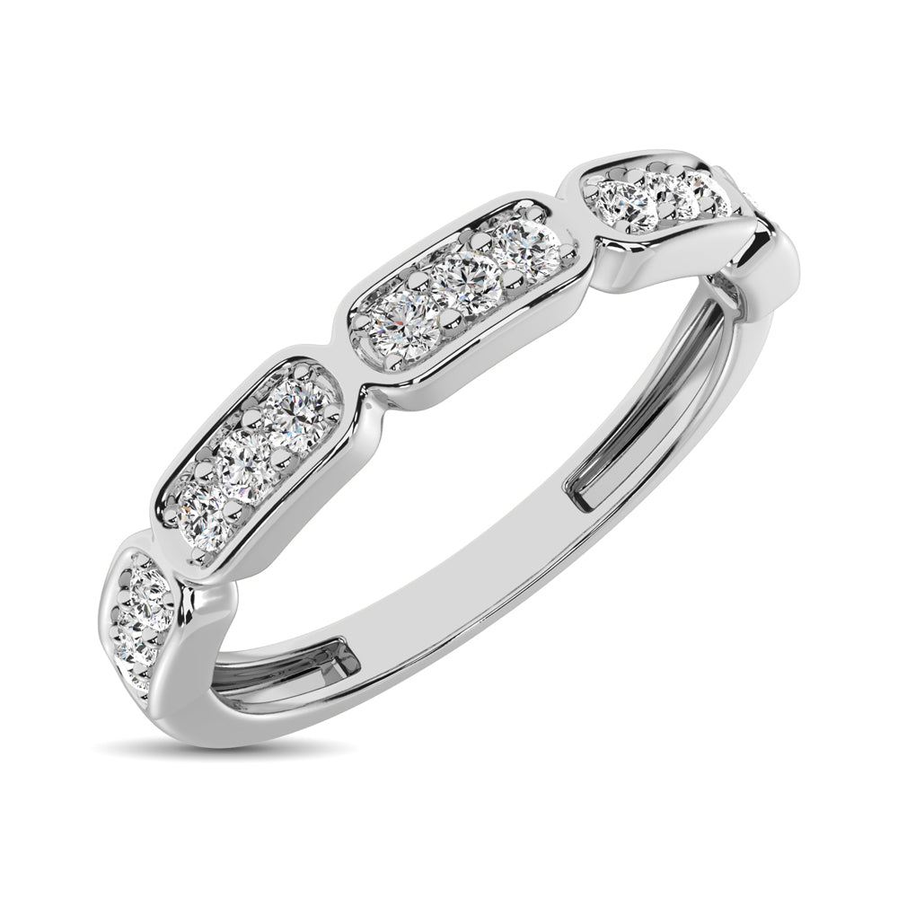 14K White Gold 1/5 Ct.Tw. Diamond Stackable Band