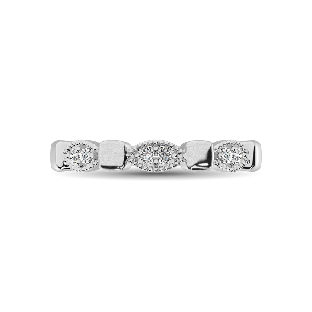 14K White Gold 1/10 Ct.Tw. Diamond Stackable Band