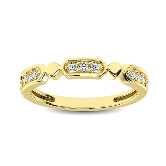 14K Yellow Gold 1/6 Ct.Tw. Diamond Stackable Band