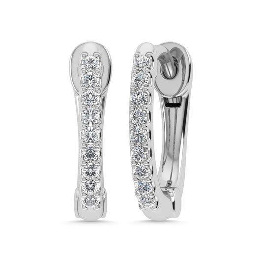 Diamond 1/10 Ct.Tw. Hoop Earrings in 14K White Gold