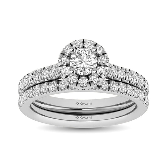 14KT White Gold 1Ct.Tw. Diamond keyani Bridal Ring