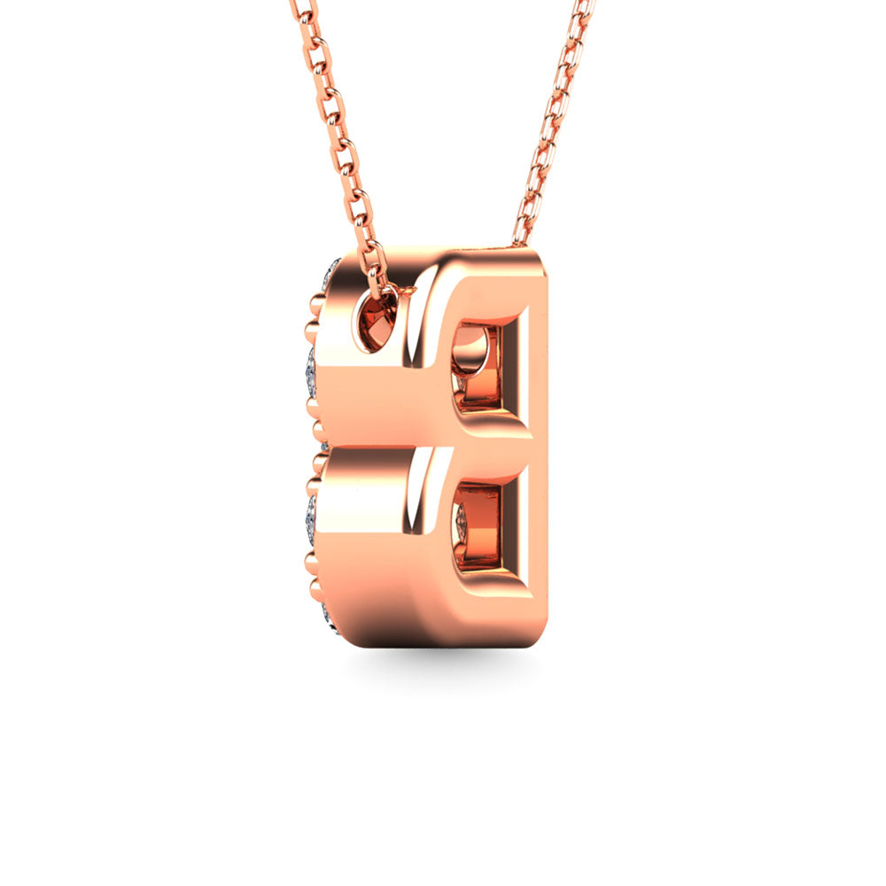 Diamond 1/8 Ct.Tw. Letter B Pendant in 14K Rose Gold"