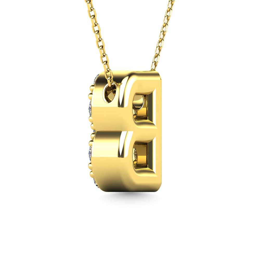 Diamond 1/8 Ct.Tw. Letter B Pendant in 14K Yellow Gold"