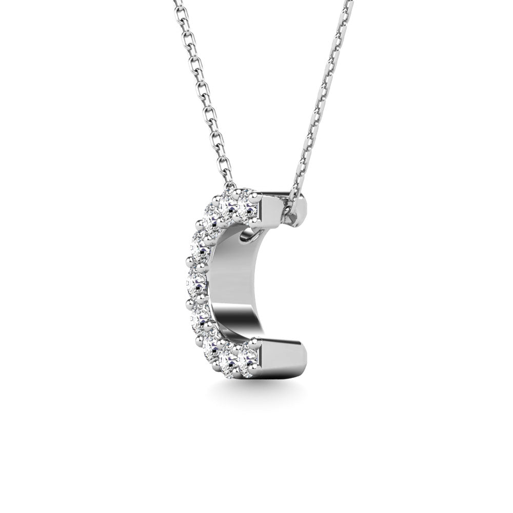 Diamond 1/10 Ct.Tw. Letter C Pendant in 14K White Gold"