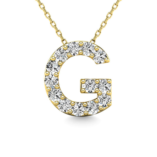 Diamond 1/8 Ct.Tw. Letter G Pendant in 14K Yellow Gold"