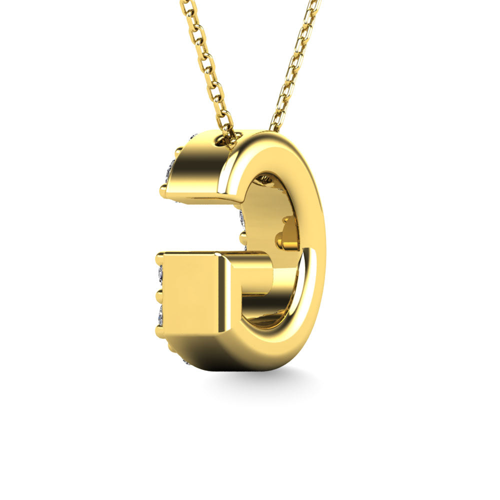 Diamond 1/8 Ct.Tw. Letter G Pendant in 14K Yellow Gold"