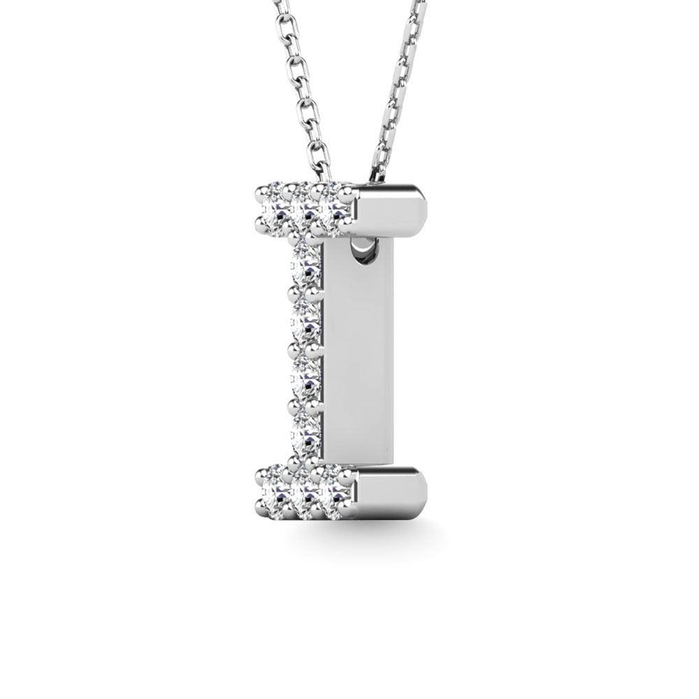 Diamond 1/10 Ct.Tw. Letter I Pendant in 14K White Gold"