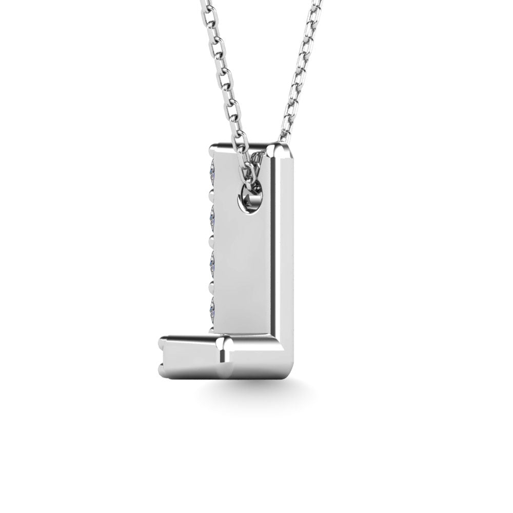 Diamond 1/20 Ct.Tw. Letter L Pendant in 14K White Gold"