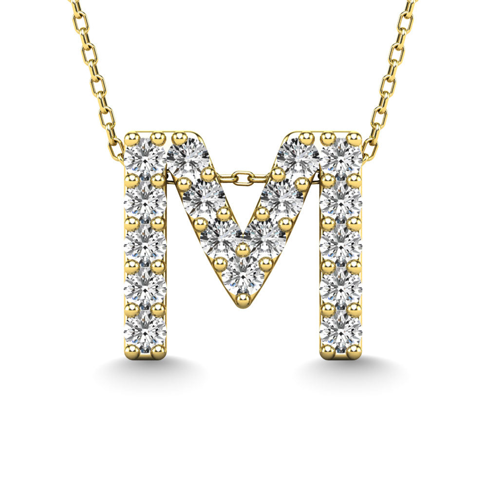 Diamond 1/6 Ct.Tw. Letter M Pendant in 14K Yellow Gold"